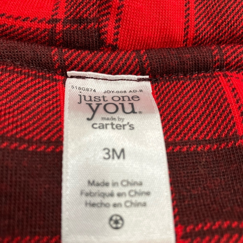 Carter's Just One You Brown Bear Plaid Baby Bunting Fall/Winter Onesie - Picture 5 of 6